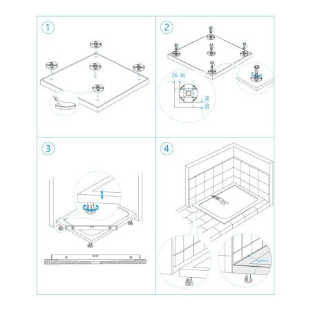 Ножки для поддона RGW N-01 (08) Ножки для поддона RGW N-01 (08)