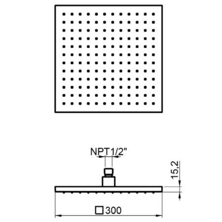 ALMAR ROUND Верхний душ  , 303х303 мм, латунь, цвет черный матовый, артикул E044043.MB