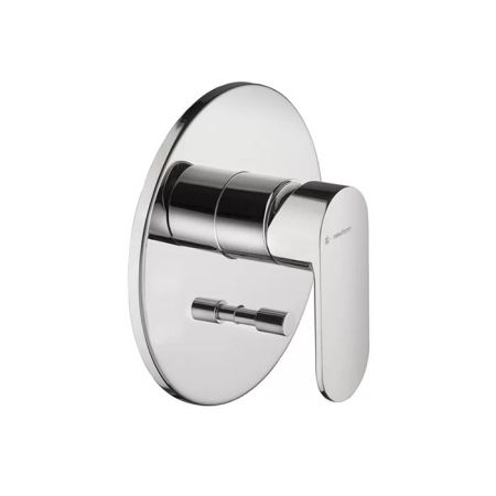 Встроенный однорычажный смеситель PIANO для душа с переключателем на два потока, внешняя и внутренняя части, хром глянец, артикул 69370KM.21.018