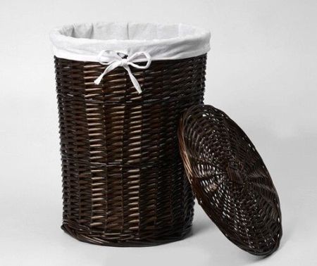 Корзина для белья WasserKRAFT Elbе 38x38x50 WB-740-M с крышкой Коричневая, артикул WB-740-M