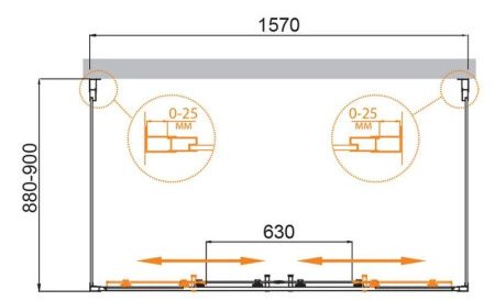 Душевой уголок CEZARES MOLVENO-AH-22 П-образный