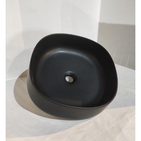 White Ceramic Jumper, накладная квадратная раковина 42x42x15h см, цвет черный матовый, артикул W072705