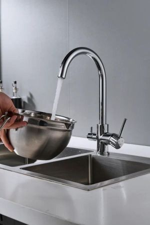 Смеситель для кухни с подключением фильтра Shevanik S128, хром, артикул S128