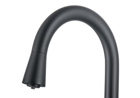 Смеситель для кухни с подключением к фильтру воды AQUATEK (полукруглый излив), матовый черный AQ1085MB, артикул AQ1085MB