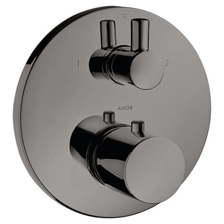 AX Uno Встраиваемый термостат для душа, 2 потреб, (внешняя часть), цвет: Полированный черный хром, артикул 38720330