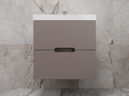 Тумба подвесная "Матис 60", Classic 60, (2 ящика), тауп темный, ЭМАЛЬ, артикул ЛС-00002296
