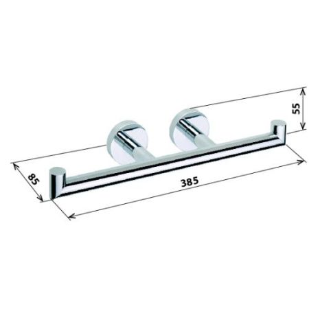 Держатель OMEGA туалетной бумаги,двойной 385х55х85мм, артикул 104201072