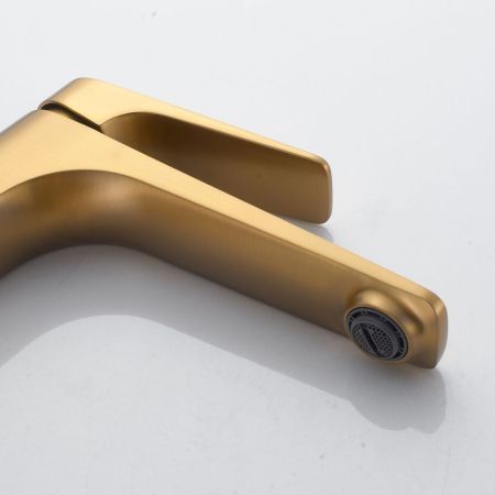 Смеситель для раковины высокий Shevanik S4211G, золотой сатин, артикул S4211G