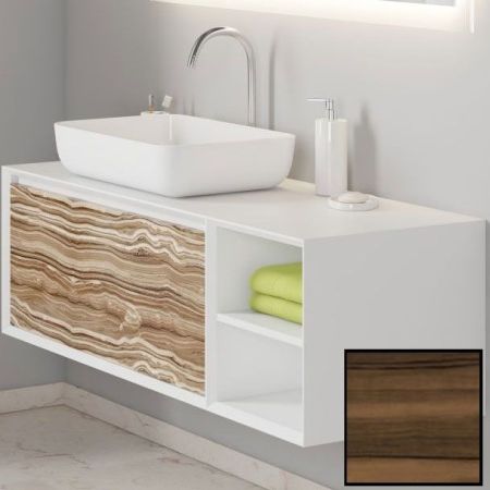 Тумба под раковину SanVit Стайл 120 L kstyle120 с фактурой под дерево подвесная Кедр, артикул kstyle120