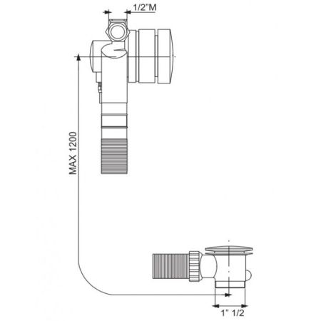 FIMA|Carlo Frattini Сливной гарнитур для ванны click clack c наполнением, цвет белый матовый, артикул F2003ERBS