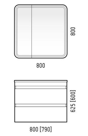 Тумба подвесная "Алабама 80 Z2", белая, Adel 80, артикул SD-00000569
