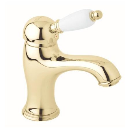 Смеситель для раковины CEZARES elite-1 золото (ручка белая) Opadiris, артикул 