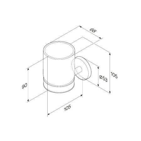 A85A34322 X-Joy, Стеклянный стакан с настенным держателем черный, артикул A85A34322