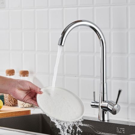 Смеситель для кухни с подключением фильтра Shevanik S428, хром, артикул S428