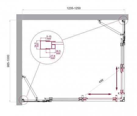 Душевой уголок BELBAGNO LUCE-AH-22 арт. LUCE-AH-22-120/100-P-Cr, артикул LUCE-AH-22-120/100-P-Cr