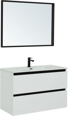 Комплект мебели для ванной De Aqua Ариетта NEW 100 белый матовый