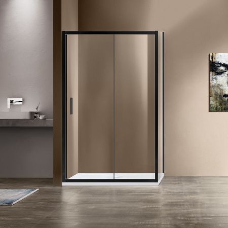 Душевой уголок Garda VSR-1G9014CLB, 1400*900, черный, стекло прозрачное, артикул VSR-1G9014CLB