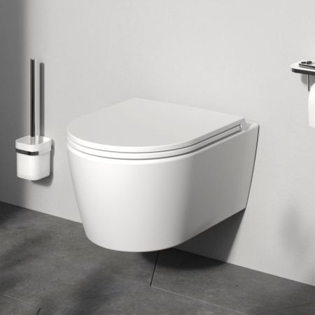 C8F1700MWSC Func подвесной унитаз 49 см FlashClean с сиденьем микролифт, бел мат