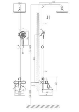 Душевая система D&K Bayern.München хром (DA1563701B18), артикул DA1563701B18