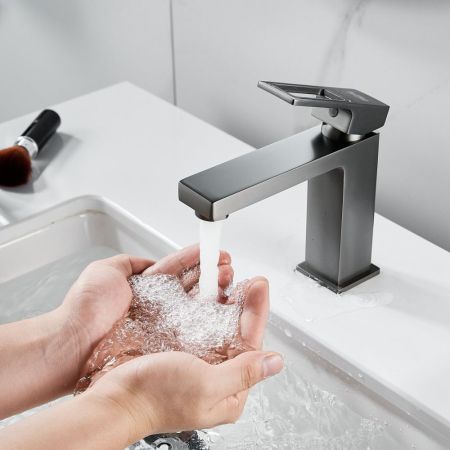 Смеситель для раковины Raffine F0196T, оружейная сталь, артикул F0196T