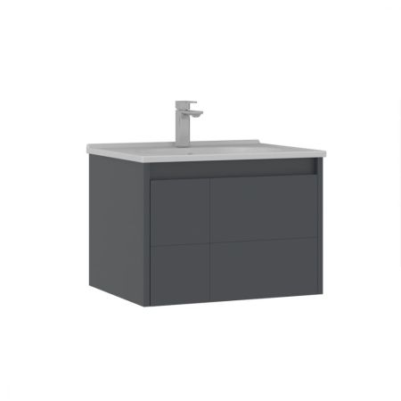 Тумба с раковиной ORKA Likya 65 подвесная, антрацит матовый, артикул 5002493