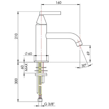 Nicolazzi Flag  Смеситель  для раковины однорычажный, без донного клапана, цвет хром, артикул 4842CR91