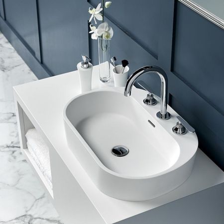 THG MONCEAU Раковина 600х410х120 мм., без отверстий для смесителя, с переливом, цвет белый матовый, артикул B13-AS2-V590