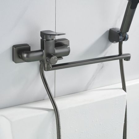 Смеситель для ванны Shevanik S9922T, оружейная сталь, артикул S9922T