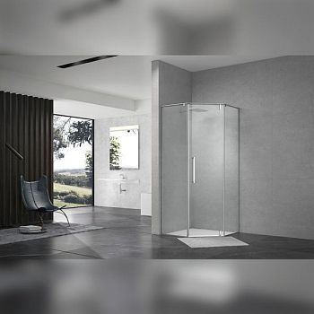 Душевой уголок Terminus Альба трапеция 100х100х200, хром