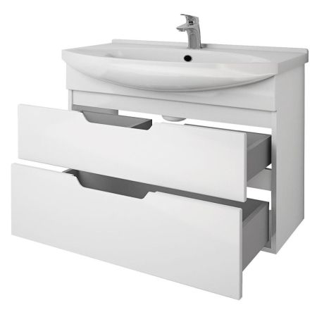 Тумба с раковиной подвесная/напольная Dreja Laguna Plus 105 см, белый, артикул 99-0108-com