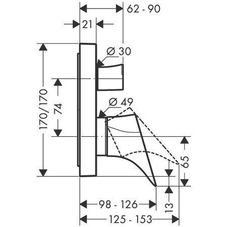 AX Starck Organic Смеситель для ван , цвет сталь, артикул 12416800
