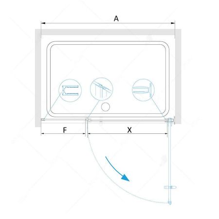 Душевая дверь RGW Hotel HO-012-B 90 350601209-14 профиль Черный стекло прозрачное, артикул 350601209-14