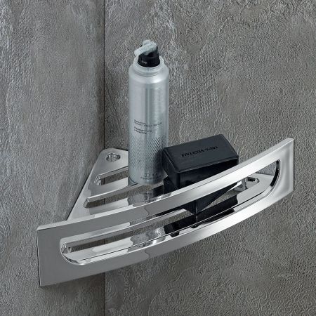 Gedy, решетка угловая с высоким ограничителем из ABS (33х13хh7), цвет хром, артикул CP80(13)