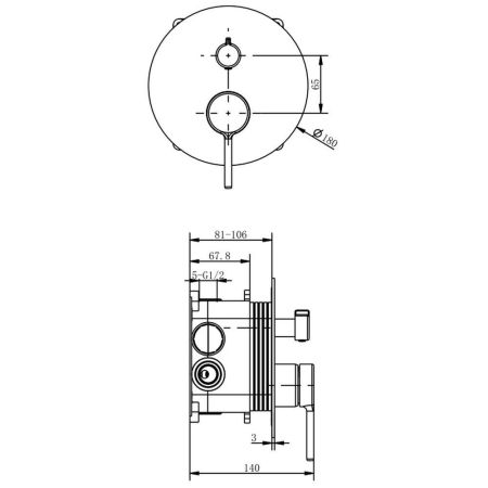 Смеситель для душа скрытого монтажа EXCELLENT Pi AREX.1247CR (хром), артикул AREX.1247CR
