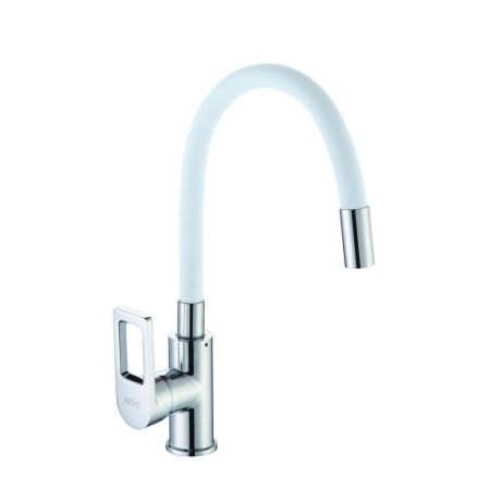Смеситель для кухни с гибким изливом D-Lin D155308-3, хром/белый, артикул D155308-3