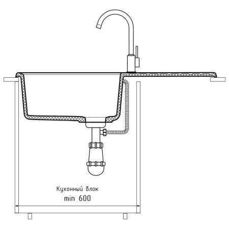 Кухонная мойка GranFest QUARZ 53, белый, артикул 53 белый