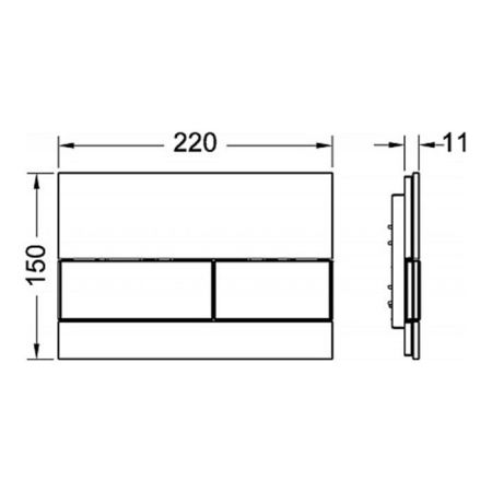 TECEsquare, cтекло белое, клавиши хром глянцевый, артикул 9240802