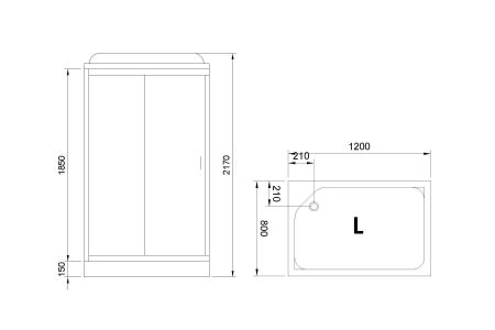 Душевая кабина Royal Bath RB 8120HP2-T (прозрачное) левая
