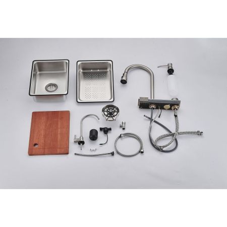 Многофункциональная кухонная мойка Savol S-SC002Q, графит, артикул S-SC002Q