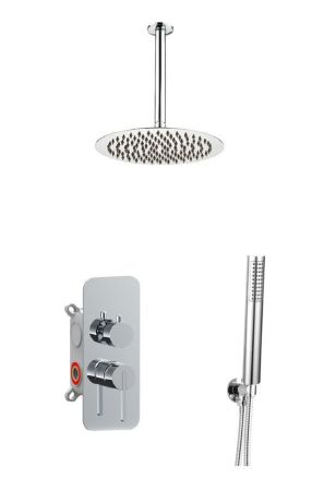 AQG Urban, душевой комплект ER233 на 2 потребителя, с потолочным кронштейном, цвет хром, артикул 19URBER23302