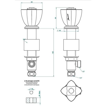 THG PETALE DE CRISTAL BLEU Вентиль смесителя для раковины, стекло синее, цвет полированное золото