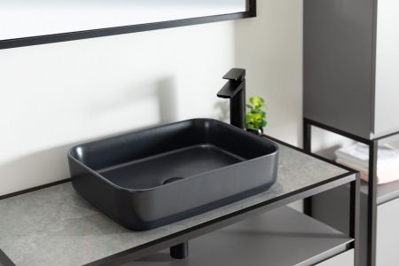 Раковина накладная Allen Brau Fantasy 50 4.11021.31 черный матовый, артикул 4.11021.31