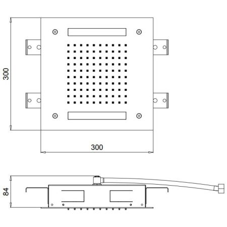 Верхний душ, Almar, Chromotherapy, тип установки-потолочный встраиваемый, размер душевого диска, мм-500*500, форма-квадратная, количество режимов-3, тип струи-дождь (Rain), каскад, вращение (spin), внутренняя часть-в комплекте, материал-нержавеющая сталь,, артикул E044139.MB