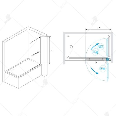 Шторка на ванну RGW SC-02 (1000, Прозрачное), артикул 03110210-11