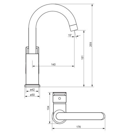 470220300 Apollo Смеситель для умывальника с поворотным изливов, черный, артикул 470220300