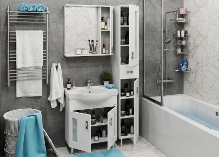 Тумба Onika Кристалл 70 напольная, белая (ум. Erica 70), артикул 107024