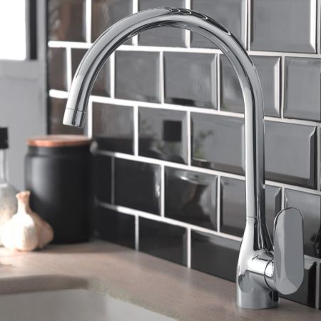 E99477-CP смеситель для кухни KUMIN, однорыч., поворотный излив (хром), артикул E99477-CP