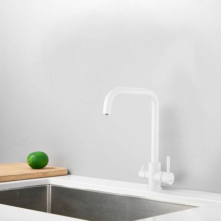 Смеситель для кухни с подключением фильтра воды Haiba HB43829-8, белый