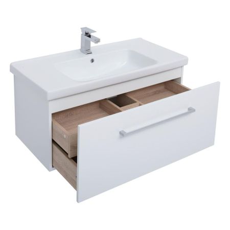 Тумба с раковиной подвесная Dreja Big Inn 100 см, белый, артикул 77-0205W-com