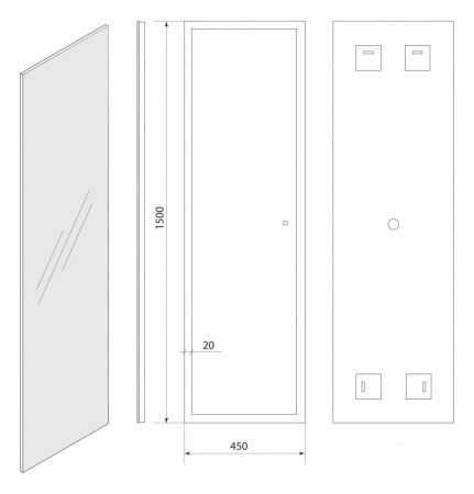 Зеркало с подсветкой ART&MAX Tivoli AM-Tiv-450-1500-DS-F, артикул AM-Tiv-450-1500-DS-F